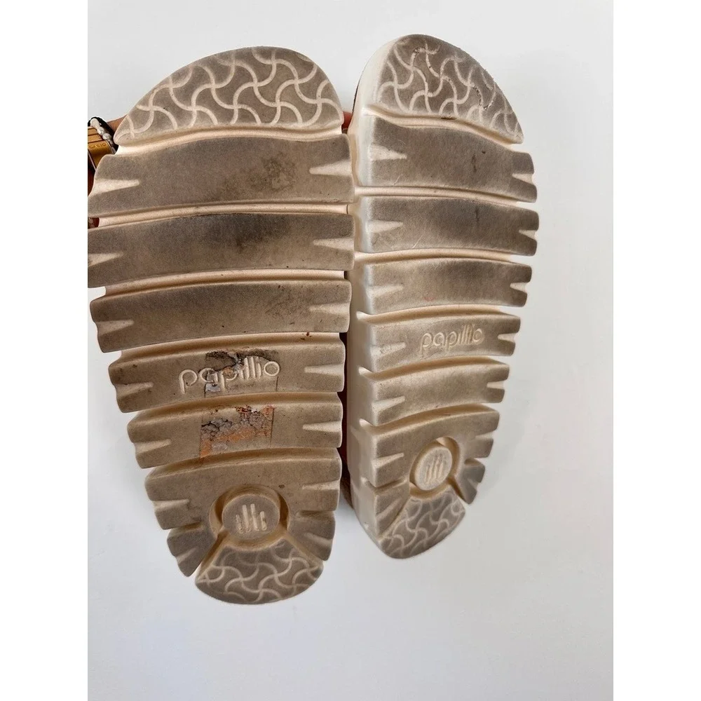 Papillio Birkenstock Arizona Sandals Women 38 Pink Suede Platform Lug Sole Slide